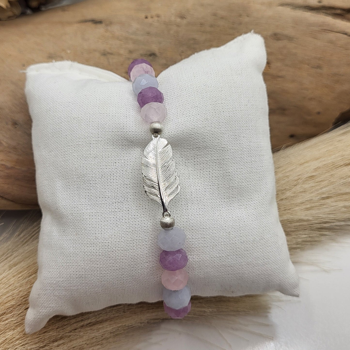 Armband Aquamarin/ Amethyst/ Rosenquarz (8mm) Gr. S