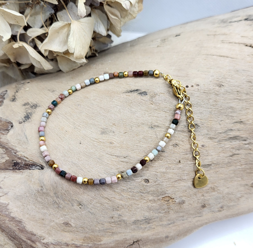 Armband Achat (2,5mm) vergoldet