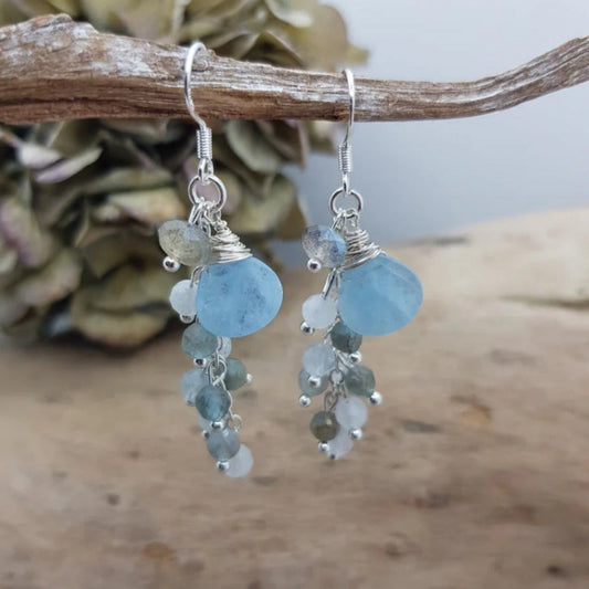 Ohrringe Kyanit/ Aquamarin