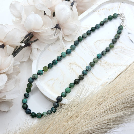 Kinderhalskette Moosachat/ afrikanischer Türkis