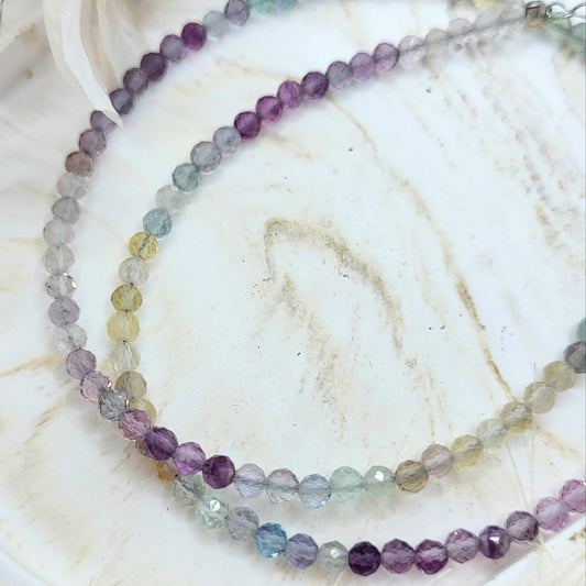 Kurze Halskette Fluorit