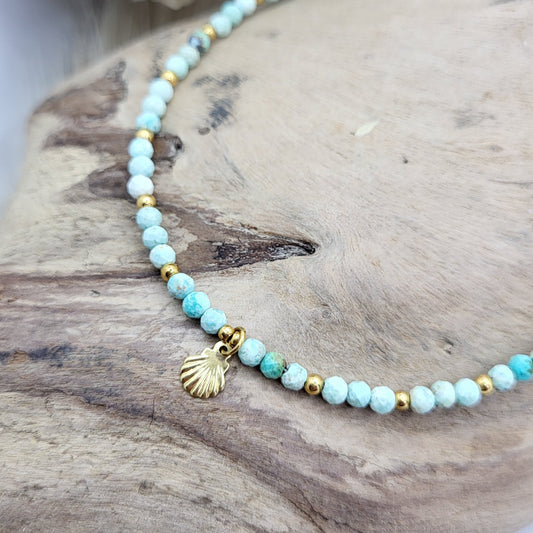 Fusskette Türkis vergoldet