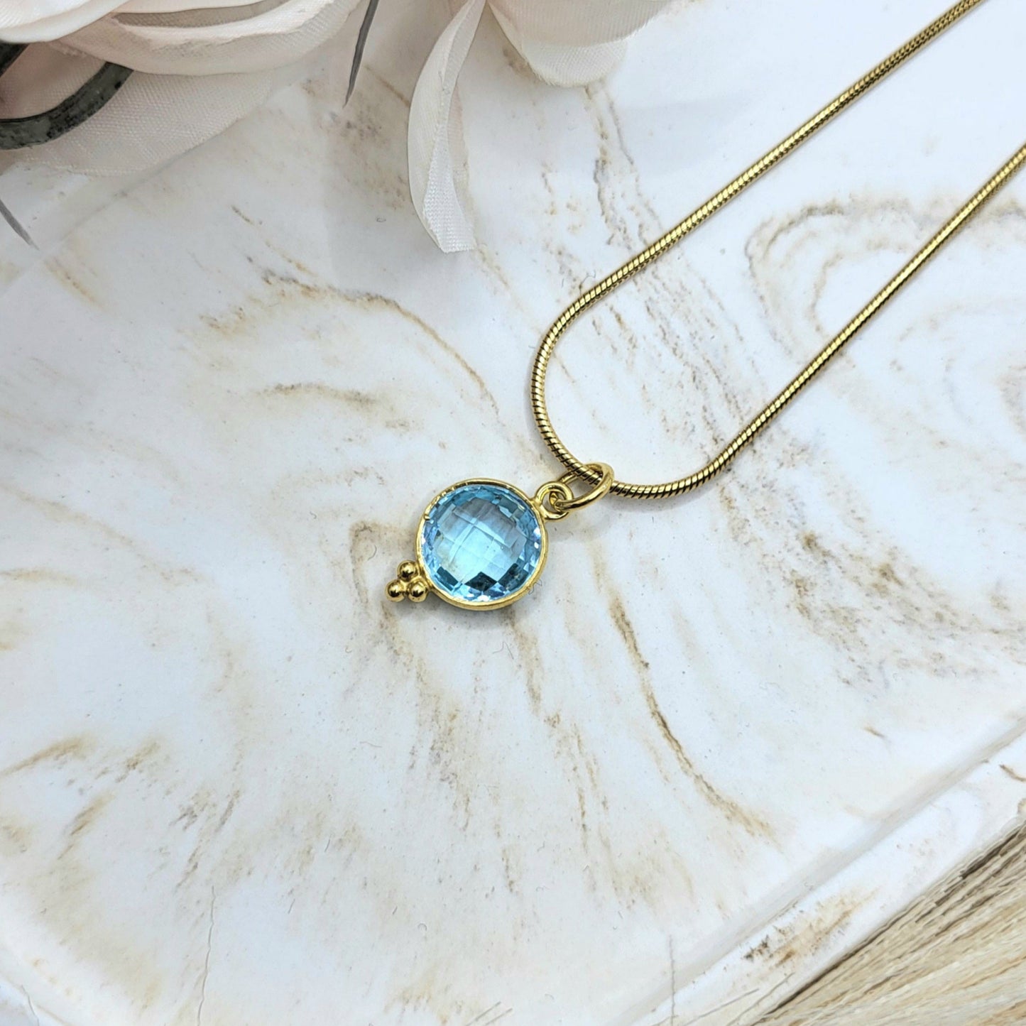 Halskette Topas vergoldet