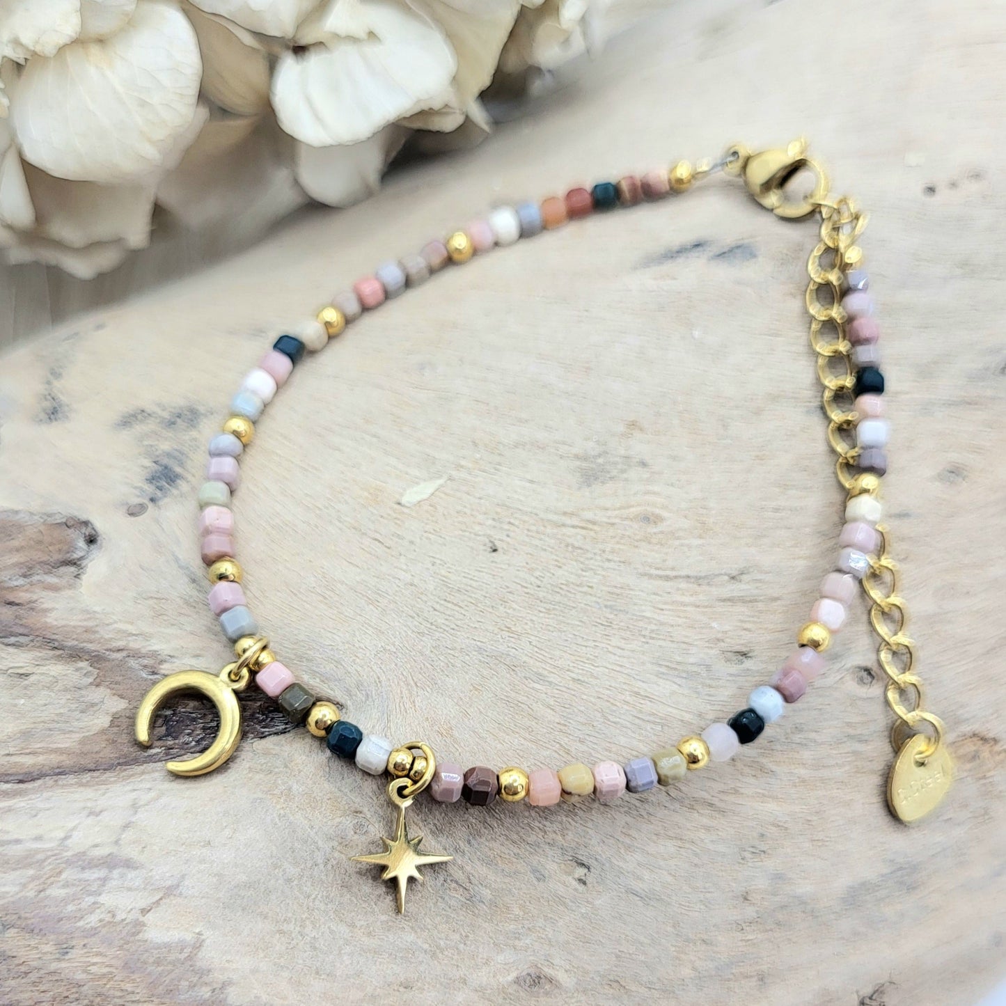 Armband Achat (2,5mm) vergoldet