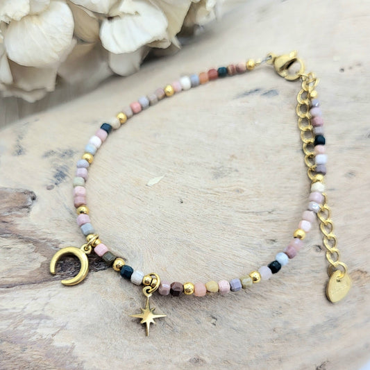 Armband Achat (2,5mm) vergoldet