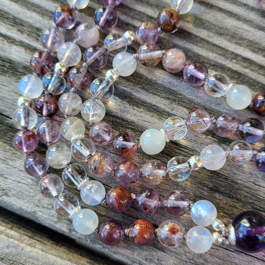 Malakette Amethyst- Quarz, Bergkristall & Mondstein