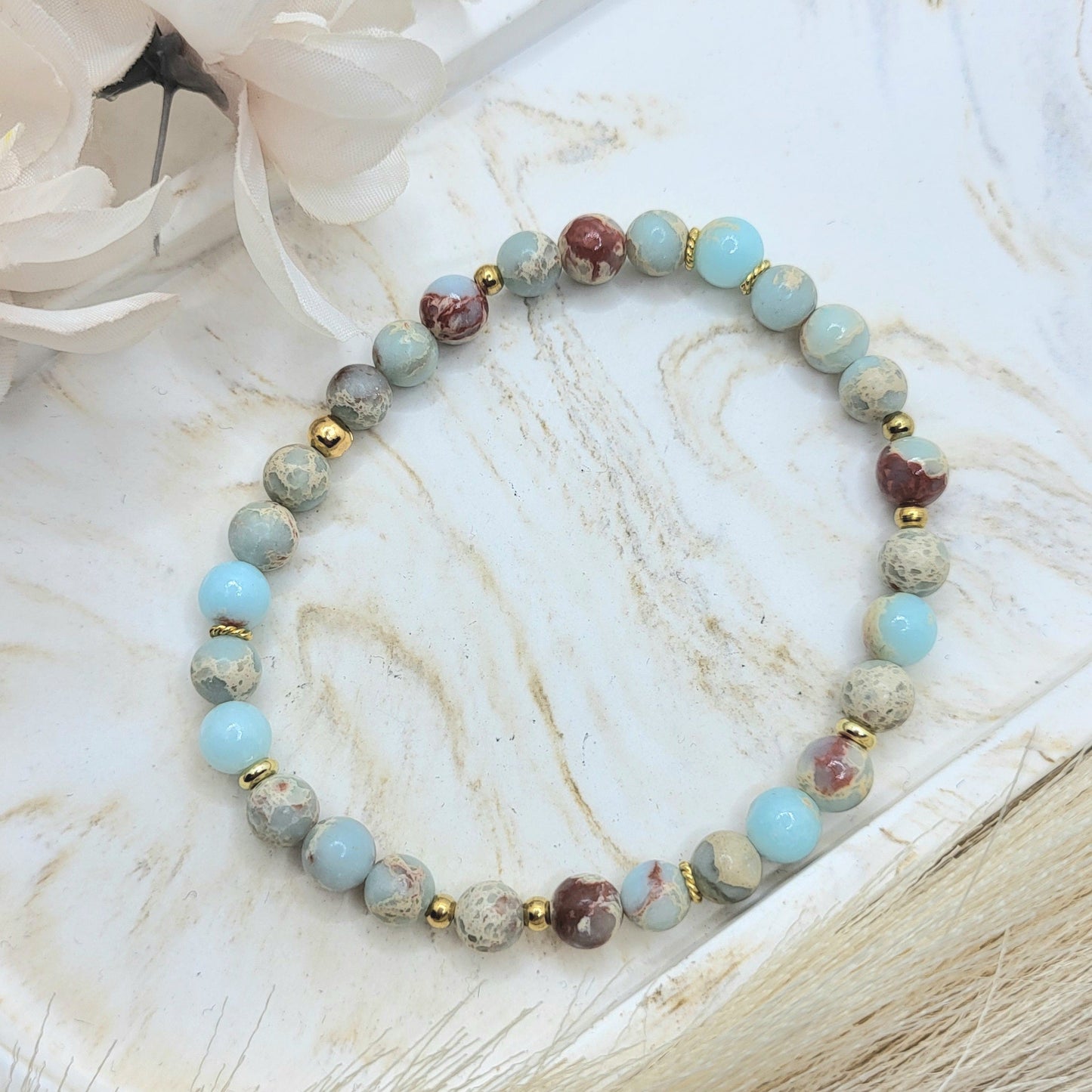 Armband Terra Jaspis vergoldet (6mm)