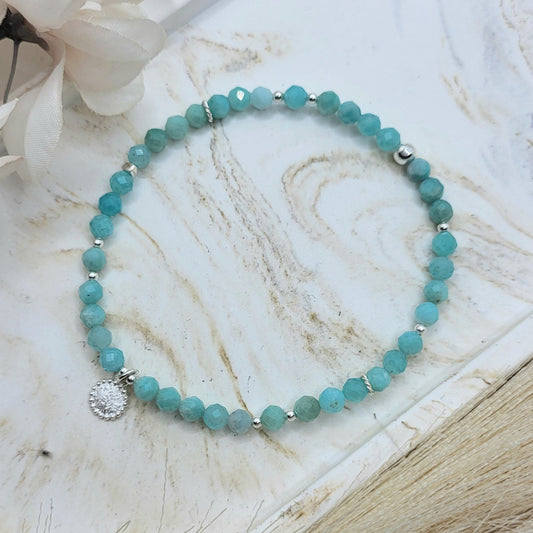 Armband Amazonit fac. (4mm)