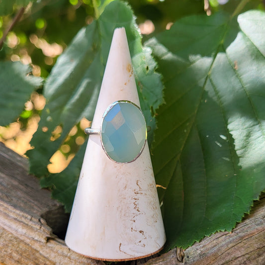 Ring Aqua Chalcedon Gr. 55
