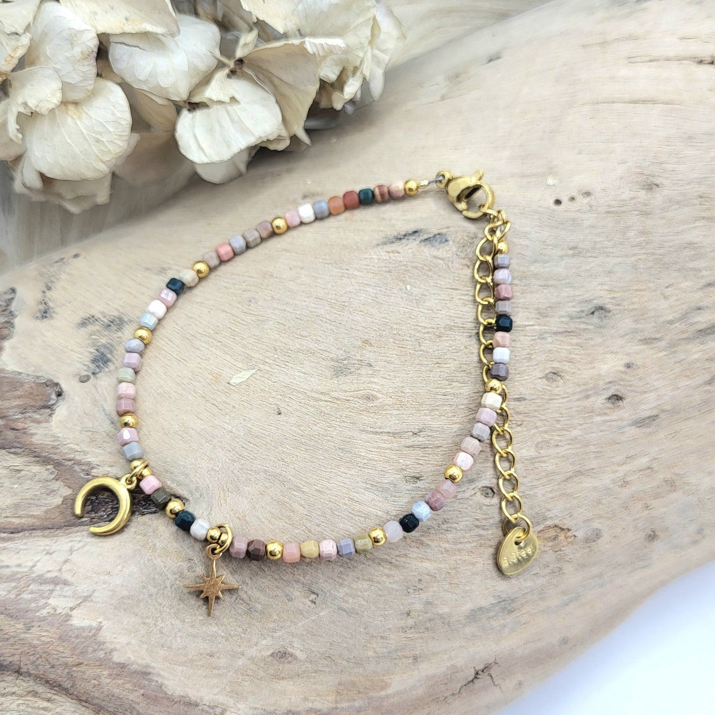 Armband Achat (2,5mm) vergoldet
