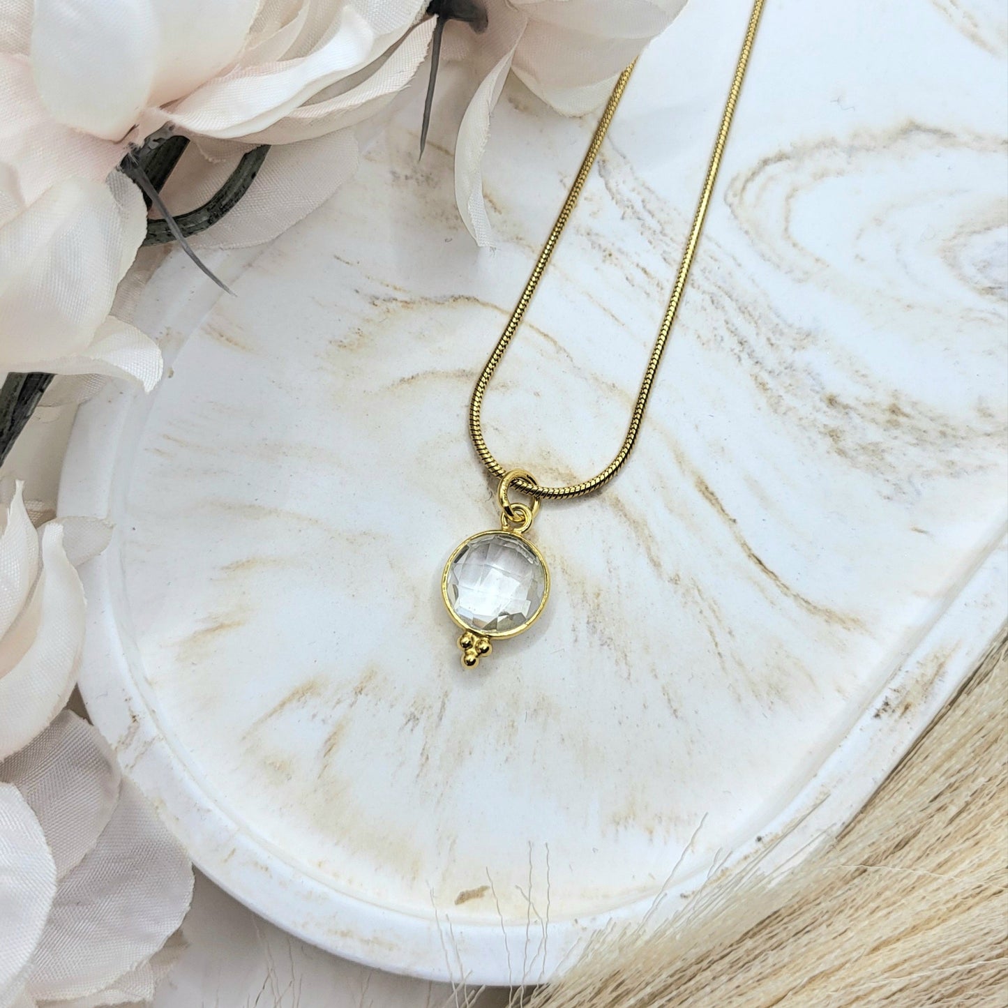 Halskette Bergkristall vergoldet
