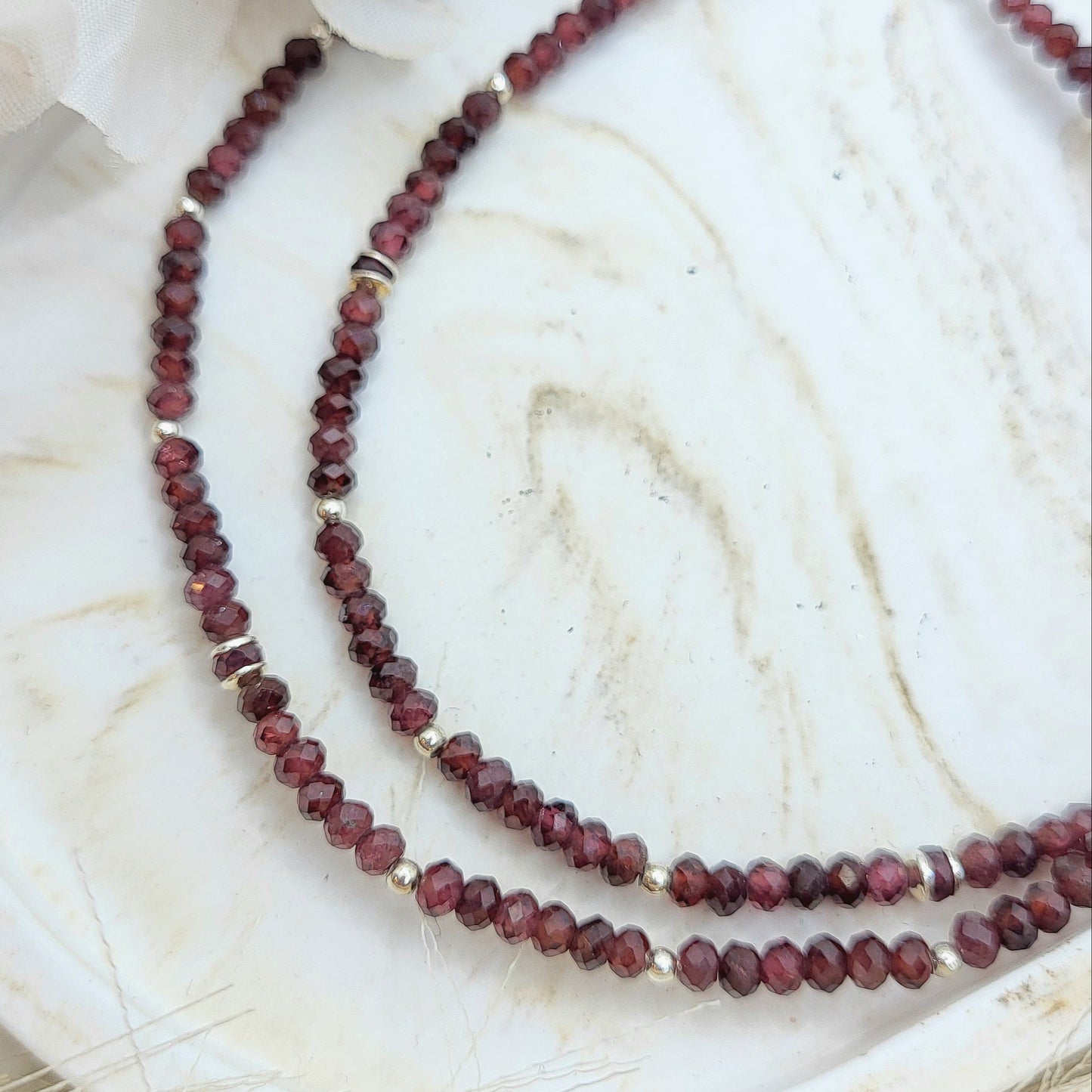 Kurze Halskette Granat