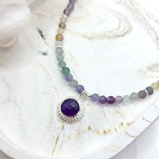 Halskette Fluorit (4mm)