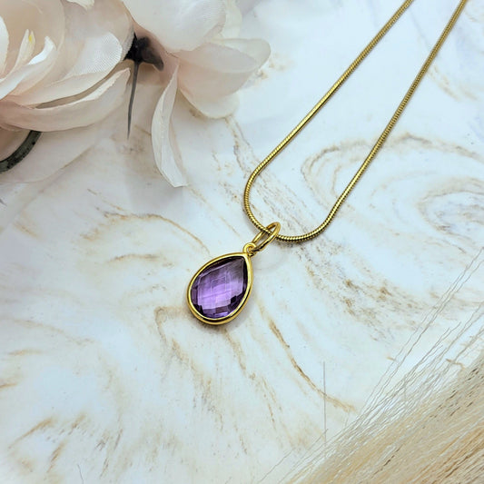 Halskette Amethyst vergoldet