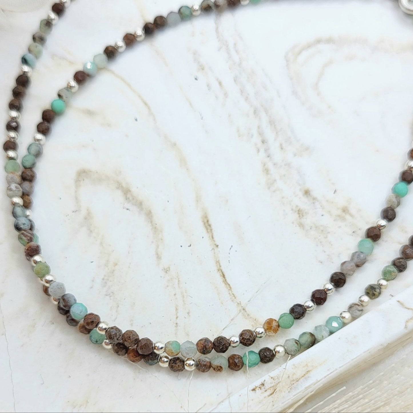 Kurze Halskette Chrysopras