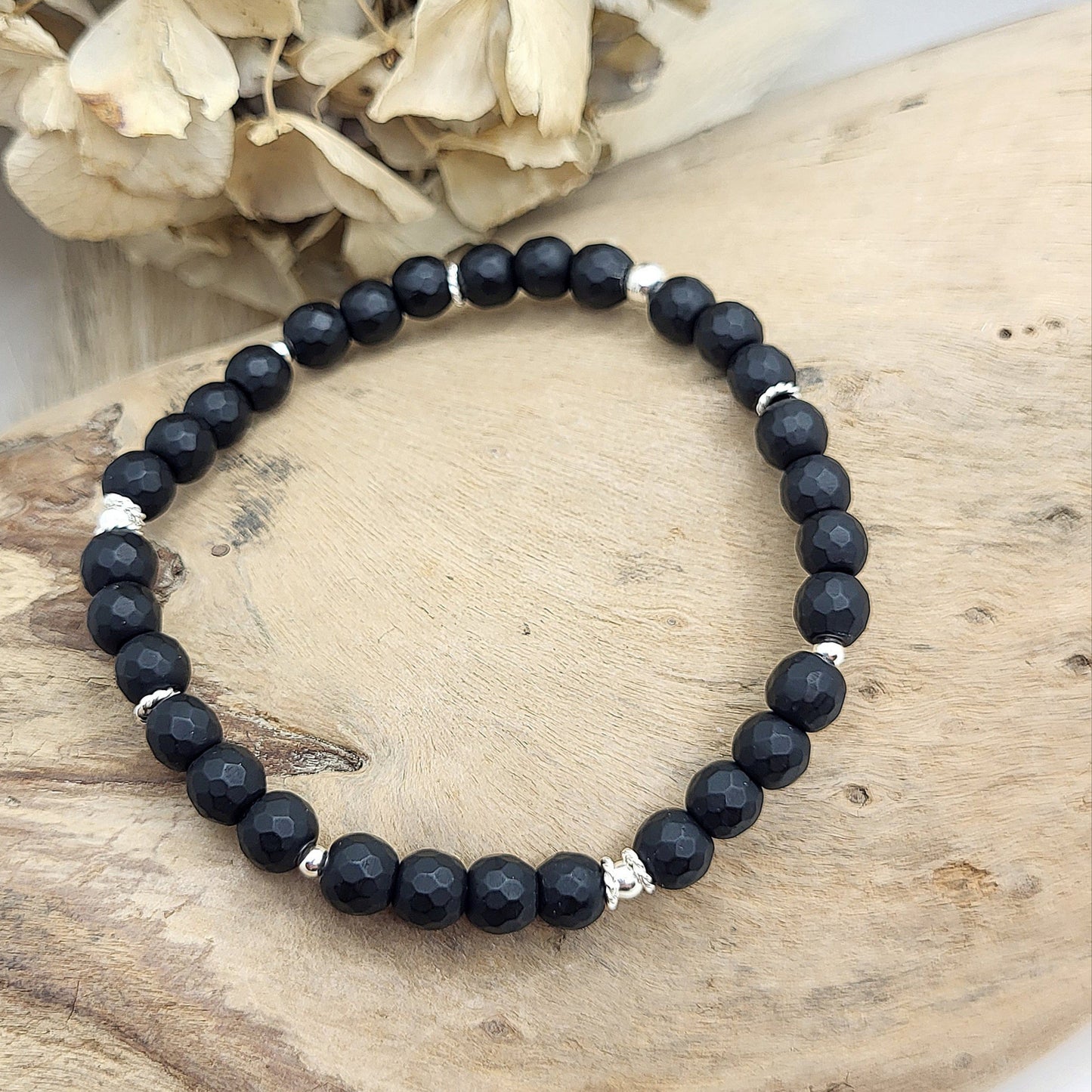 Armband Onyx matt fac. (6mm)