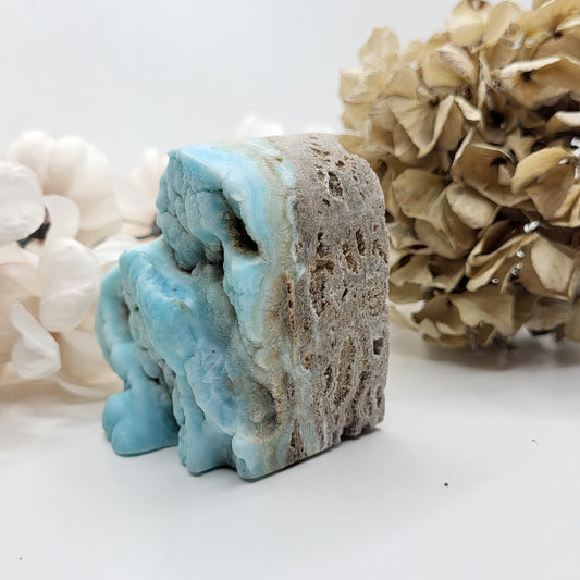 Blaues Aragonit Herz 6cm