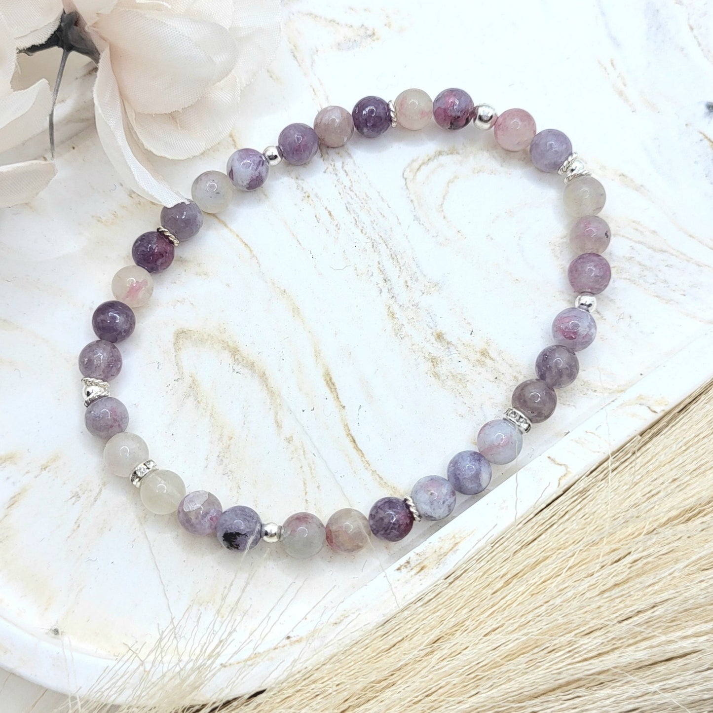 Armband Lepidolith Turmalin (6mm)