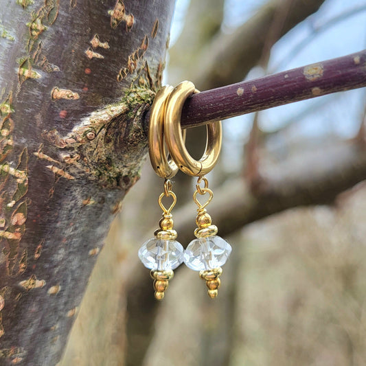 Creolen Bergkristall vergoldet