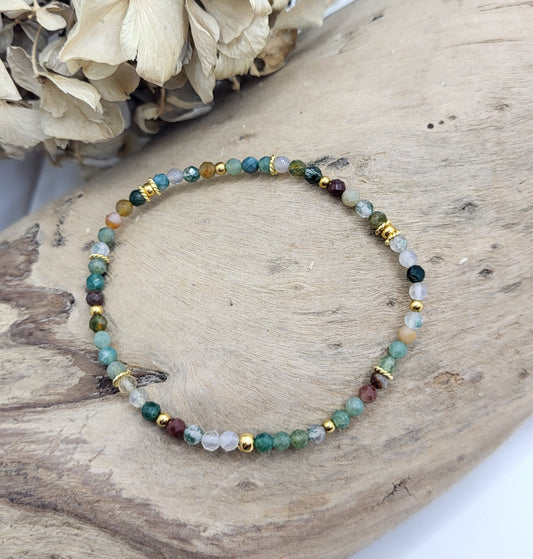 Armband Moosachat vergoldet Gr. S