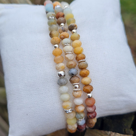 Armbänder Amazonit fac. (6mm) Gr. S