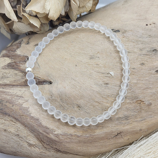 Armband *Simply* Bergkristall matt (4mm)