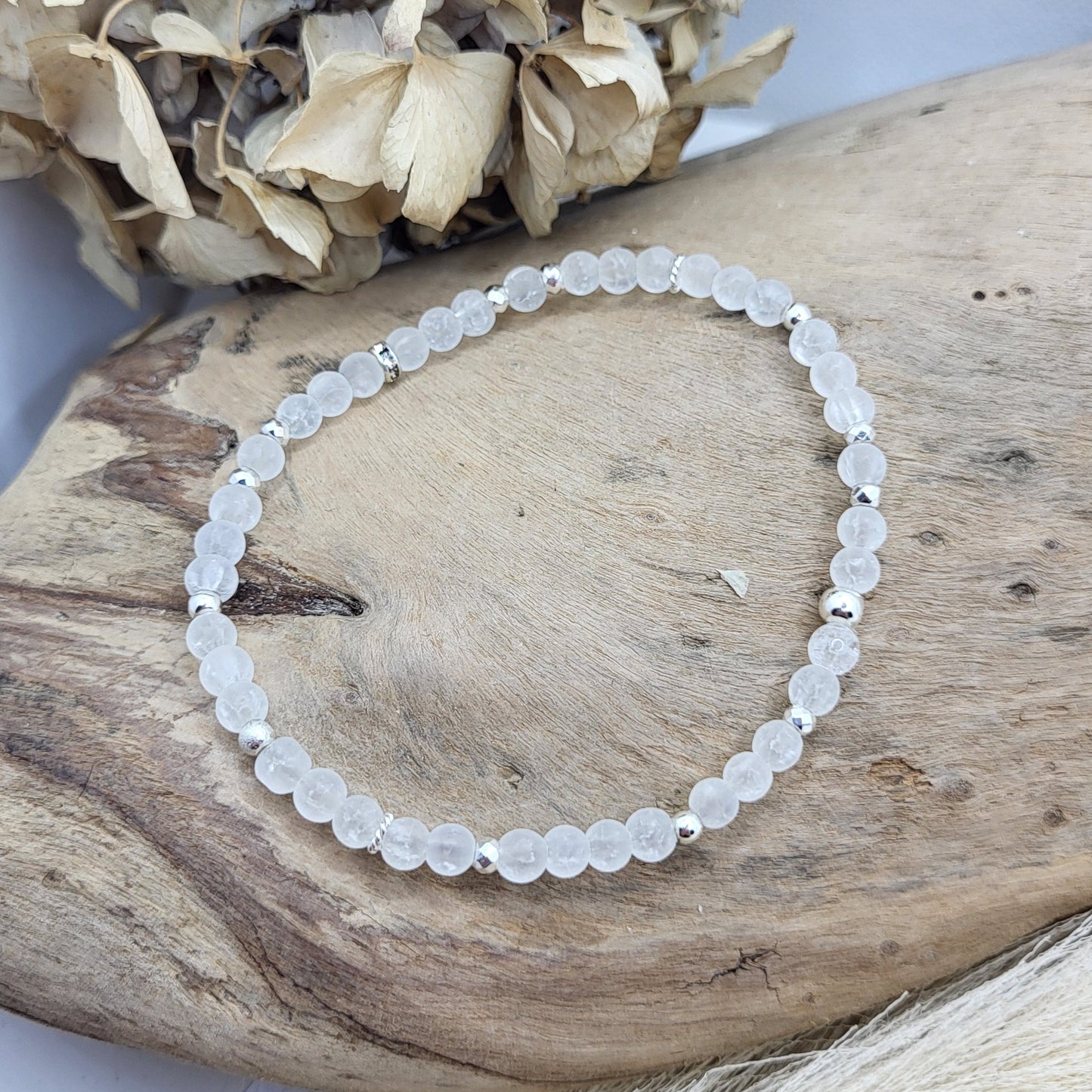 Armband Bergkristall matt (4mm)
