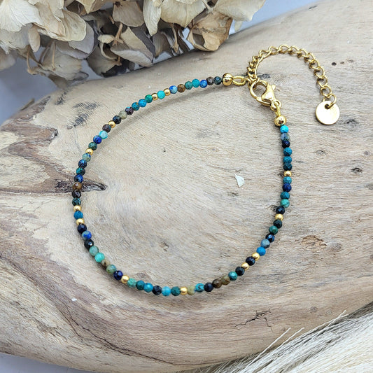 Armband Chrysokoll vergoldet ( 2.5mm)