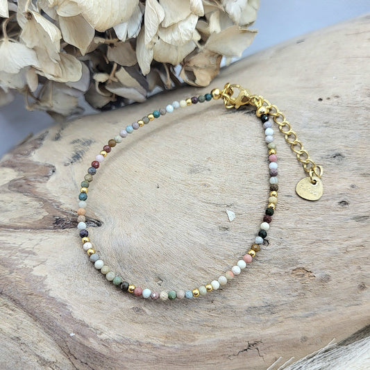 Armband Jaspis vergoldet (2,5mm)