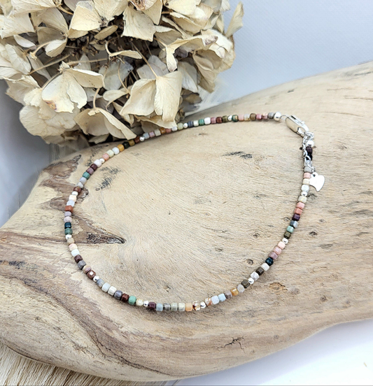 Fusskette Achat silber