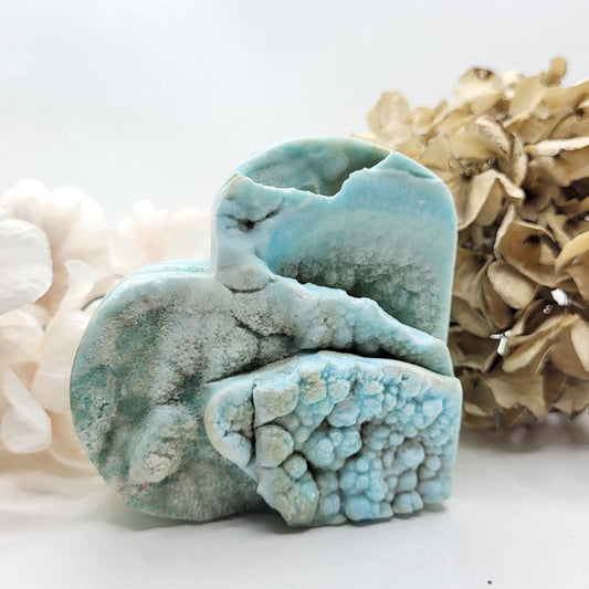 Blaues Aragonit Herz 7,5cm