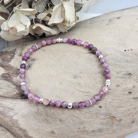 Armband  rosa Turmalin fac. (4mm)