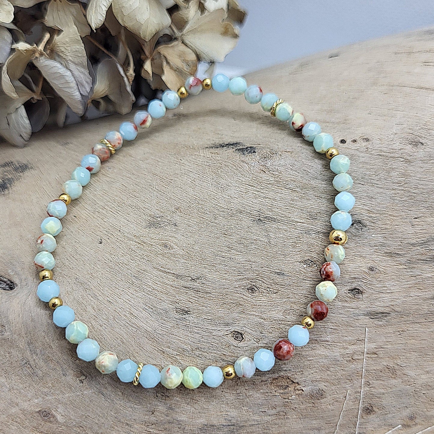 Armband Terra Jaspis fac. (4mm) vergoldet