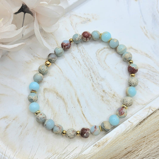 Armband Terra Jaspis vergoldet (6mm)