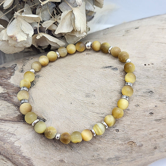 Armband Tigerauge matt Gr. S (6mm)