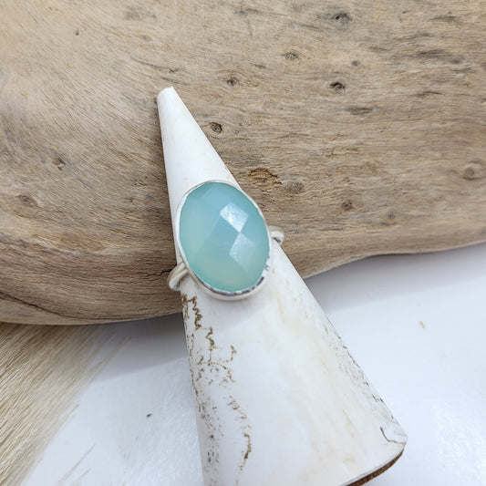 Ring Aqua Chalcedon Gr. 55