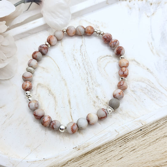 Armband Spinnen Jaspis matt (6mm)