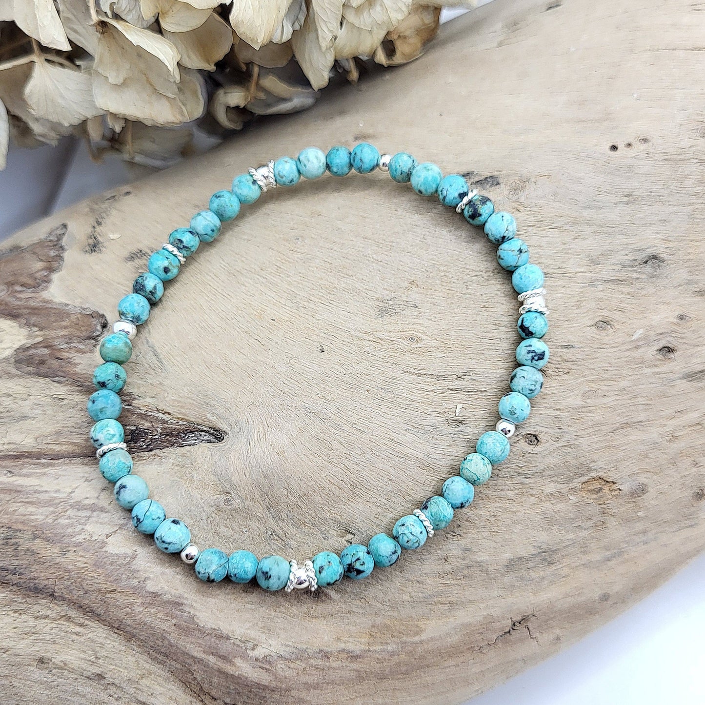 Armband Türkis matt (4mm)