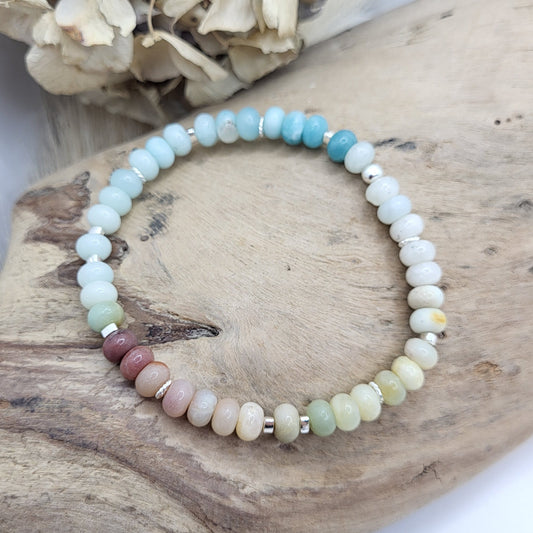 Armband Amazonit Rondellen (6mm) Gr. S