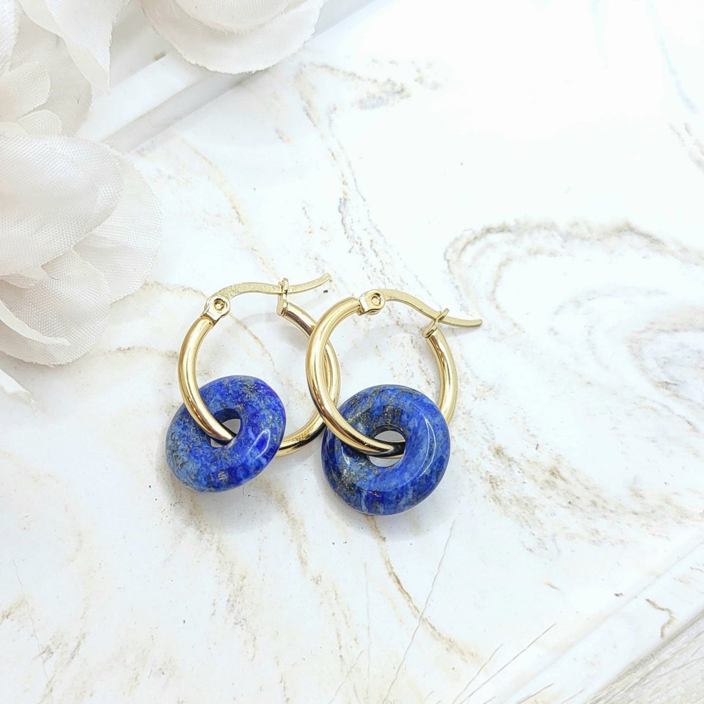 Creolen Lapislazuli vergoldet