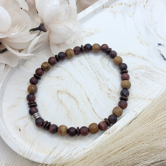 Herrenarmband Tigerauge / Holz (6mm)