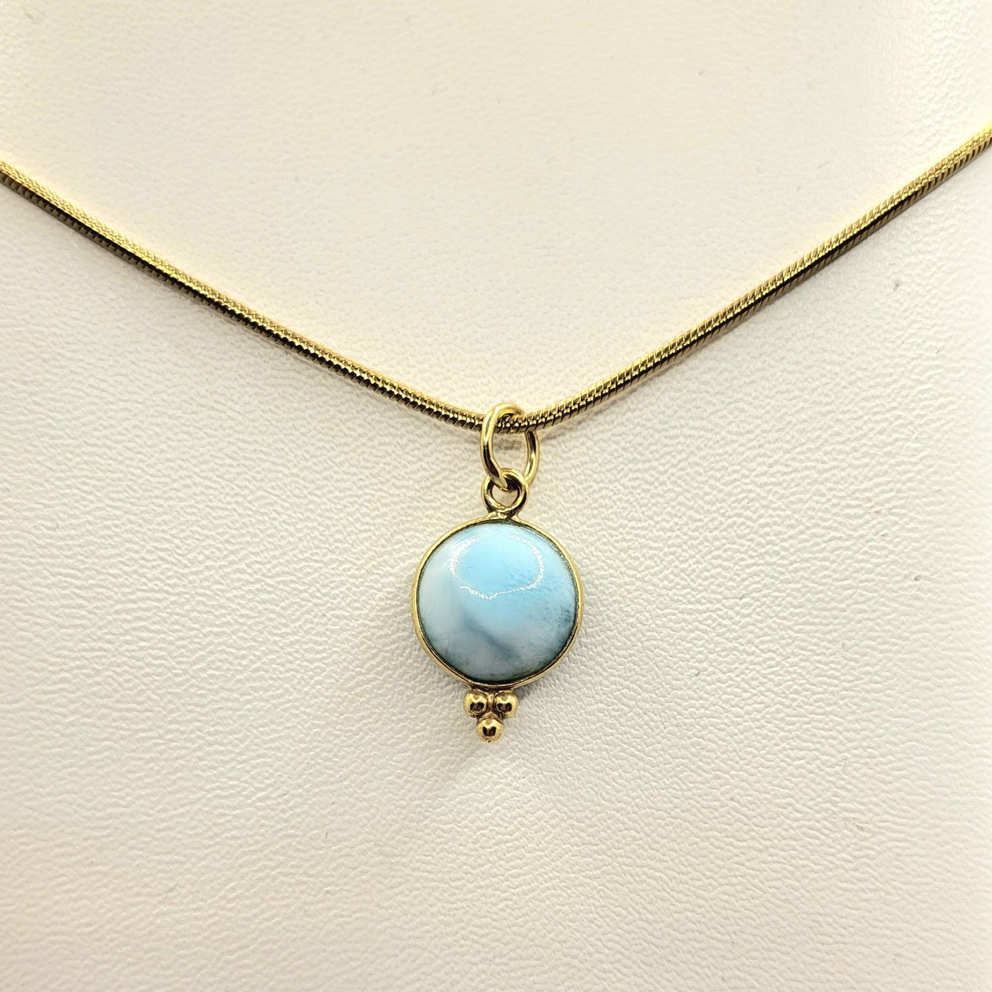 Halskette Larimar vergoldet