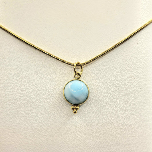 Halskette Larimar vergoldet