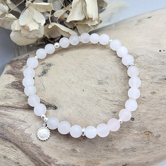 Armband Rosenquarz matt (6mm)