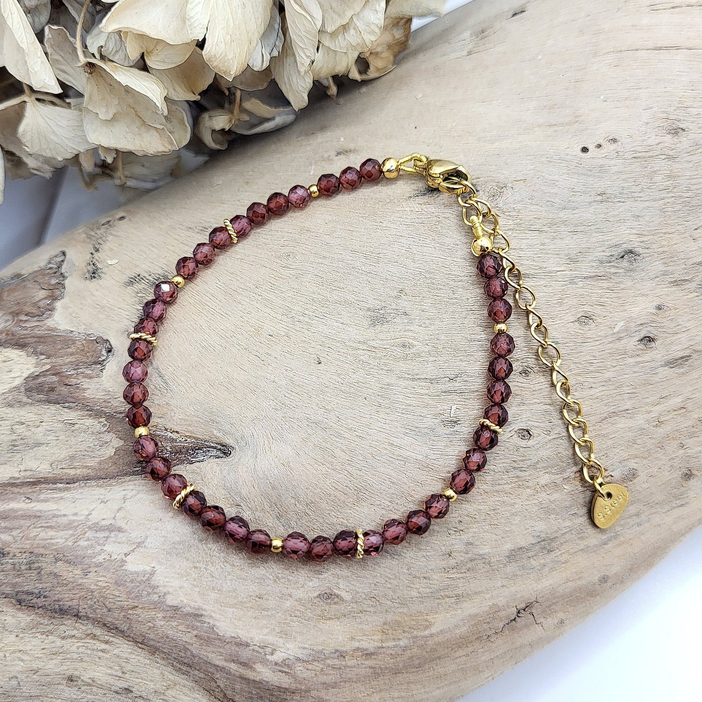 Armband Granat vergoldet