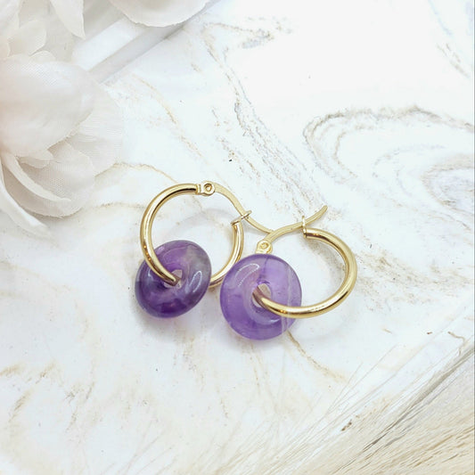 Creolen Amethyst vergoldet