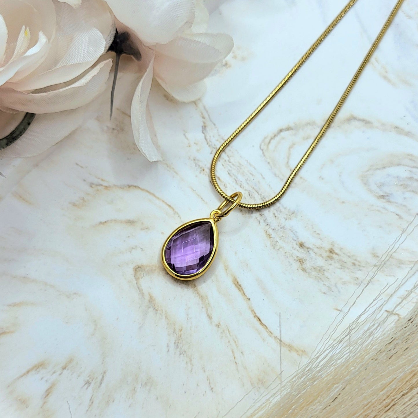 Halskette Amethyst vergoldet