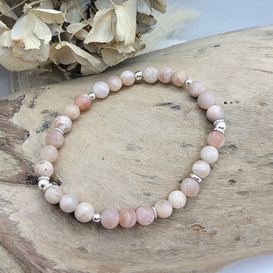 Armband Mondstein matt (6mm)