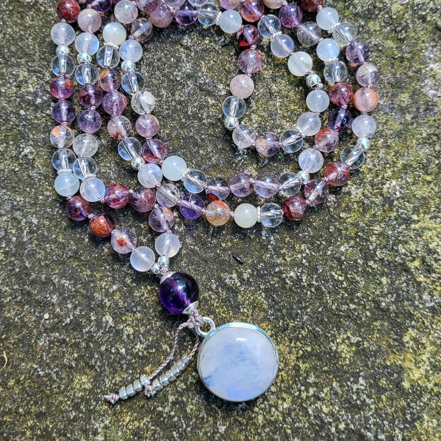 Malakette Amethyst- Quarz, Bergkristall & Mondstein